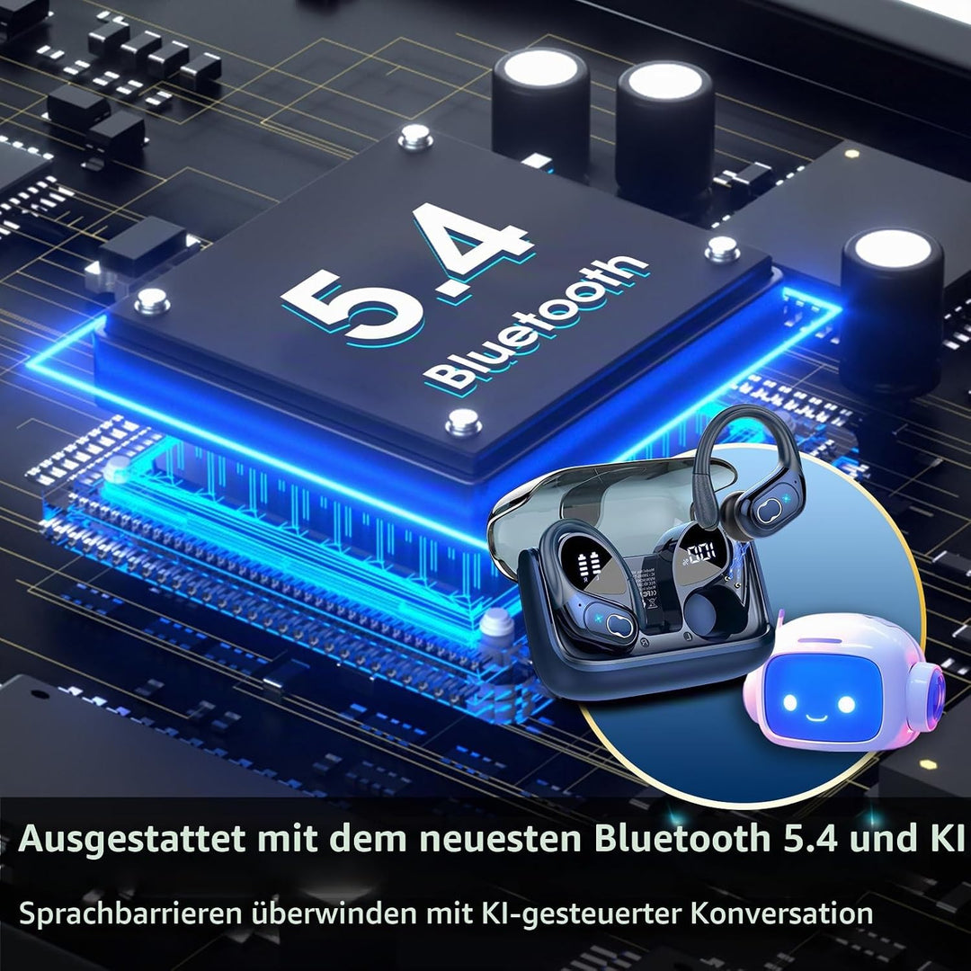AI Kopfhörer Übersetzer, 3-in-1Bluetooth 5.4 Echtzeit Sprachübersetzer Kopfhörer 164 Sprachen mit Ap