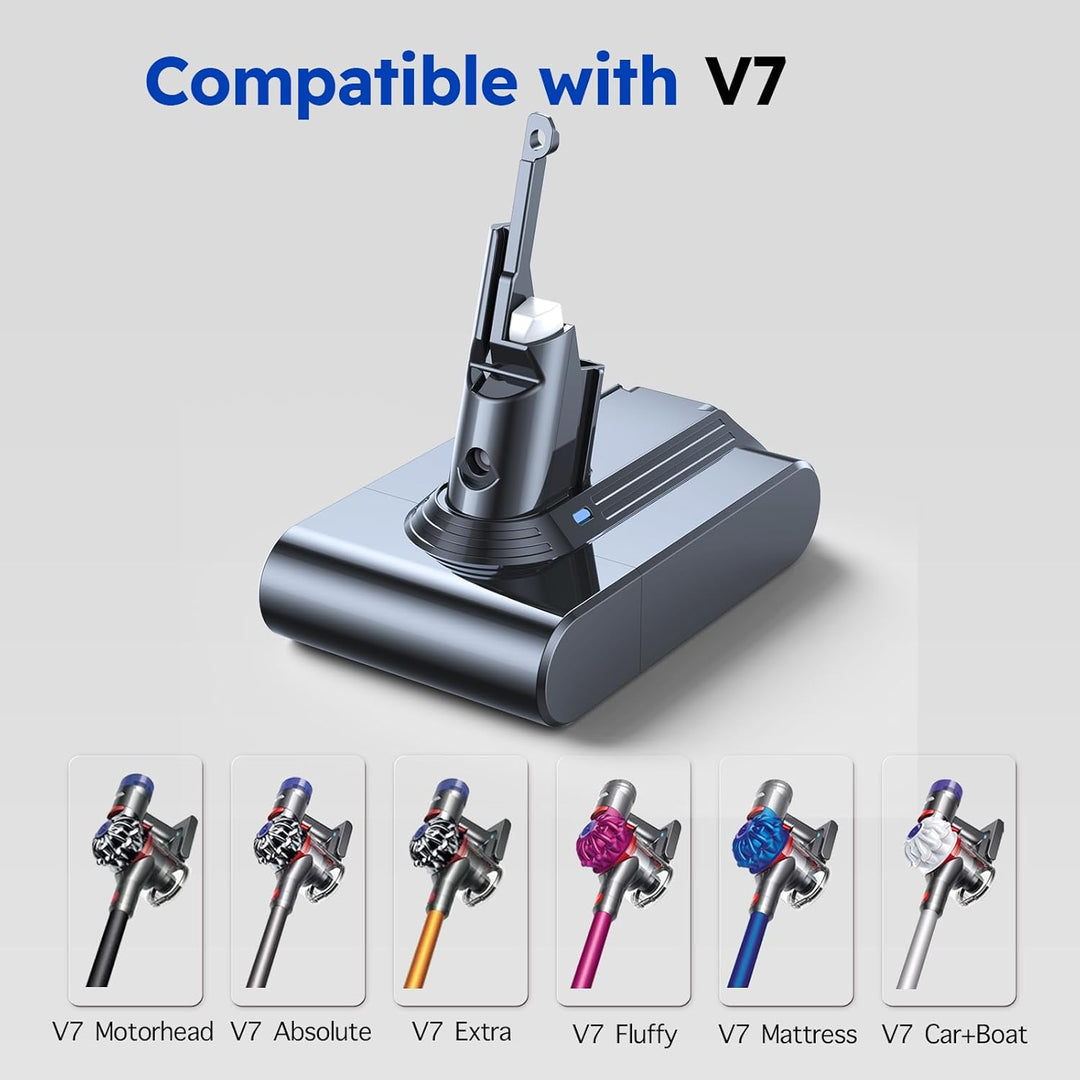 V7 Akku, 6000mAh Ersatzakku für Dyson V7 Motorhead SV11 Trigger Animal Fluffy Original Cord Free Sta