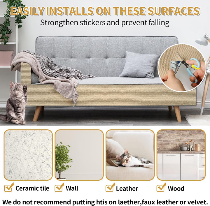 Kratzmatte Katze Selbstklebend, Kratzschutz Sofa Katze, Kratzfolie Katzen Selbstklebend, Kratzfolie