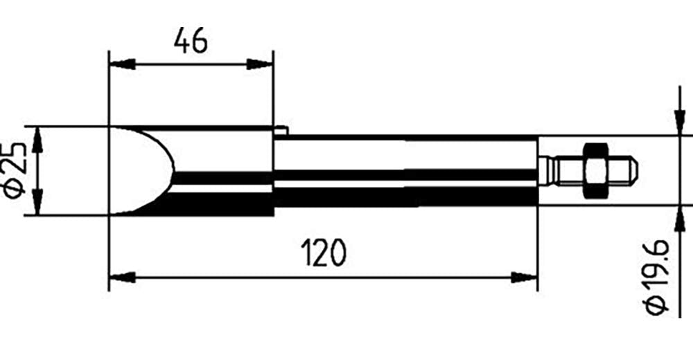 ERSA Lötspitze für ERSA 300 gerade vernickelt meisselförmig 25 mm 0302MZ 25 mm vernickelt, 25 mm ver