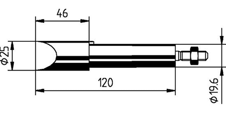 ERSA Lötspitze für ERSA 300 gerade vernickelt meisselförmig 25 mm 0302MZ 25 mm vernickelt, 25 mm ver