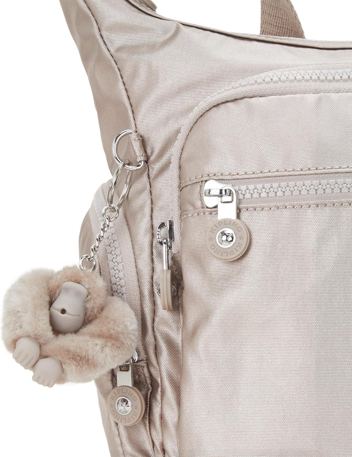 Kipling Damen Gabbie' Tasche, Silber (Metallic Glow), 35.5 x 30 18.5 cm EU Einheitsgrösse Metallic G