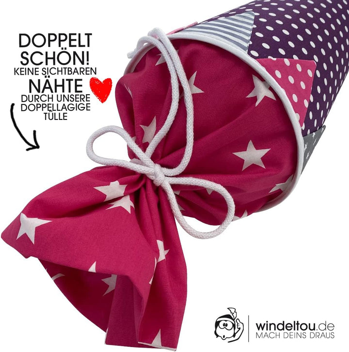 Hochwertige 85 cm Schultüte, Zuckertüte in LILA | Start deiner Kreativität | Ideal zur Gestaltung mi