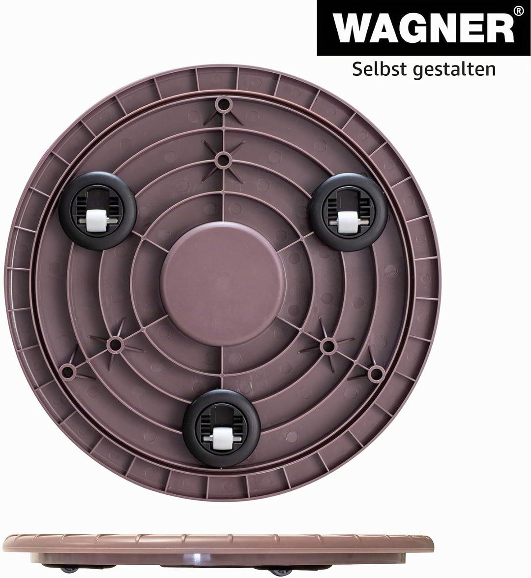 WAGNER Pflanzenroller ULTRAFLAT Ø 30 x 2,5 cm I Pflanzenroller für den Innenbereich, mauve I Extra F