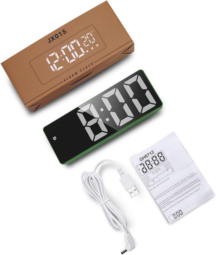Wecker Digitale, LED-Uhr, elektronische Tischuhr mit Temperaturanzeige, Reisewecker, einstellbare He