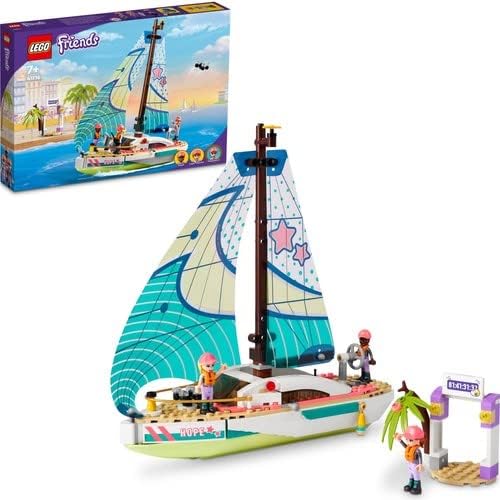LEGO 41716 Friends Stephanies Segelabenteuer Spielzeug-Segelboot mit 3 Mini-Puppen, Geschenk für Kin