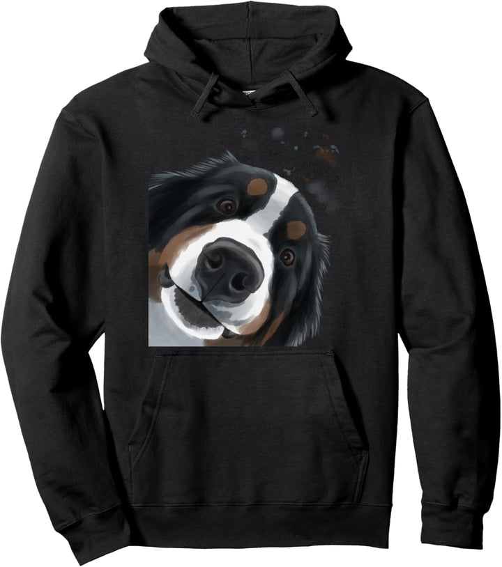 Lustiges Neugieriger Berner Sennenhund Pullover Hoodie