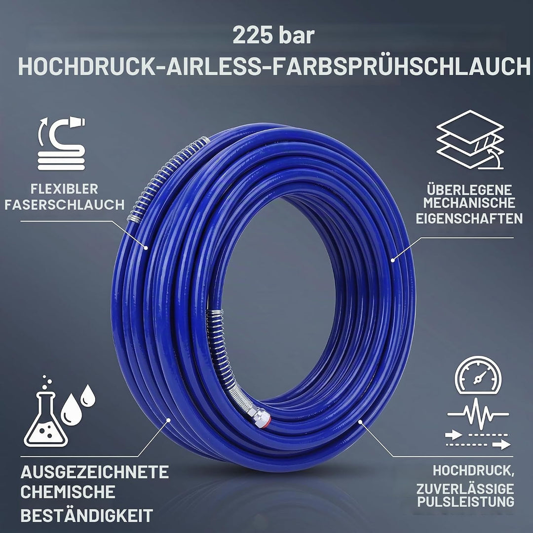 1/4 Zoll 10M Farbspritzschlauch Flexibler Hochdruckfaser-Airless-Spritzschlauch 3265Psi