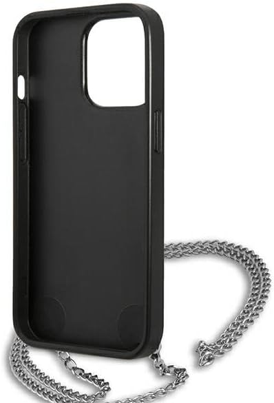 Karl Lagerfeld Leder Strukturiert und Kette – iPhone 13 Pro Hülle (Schwarz)