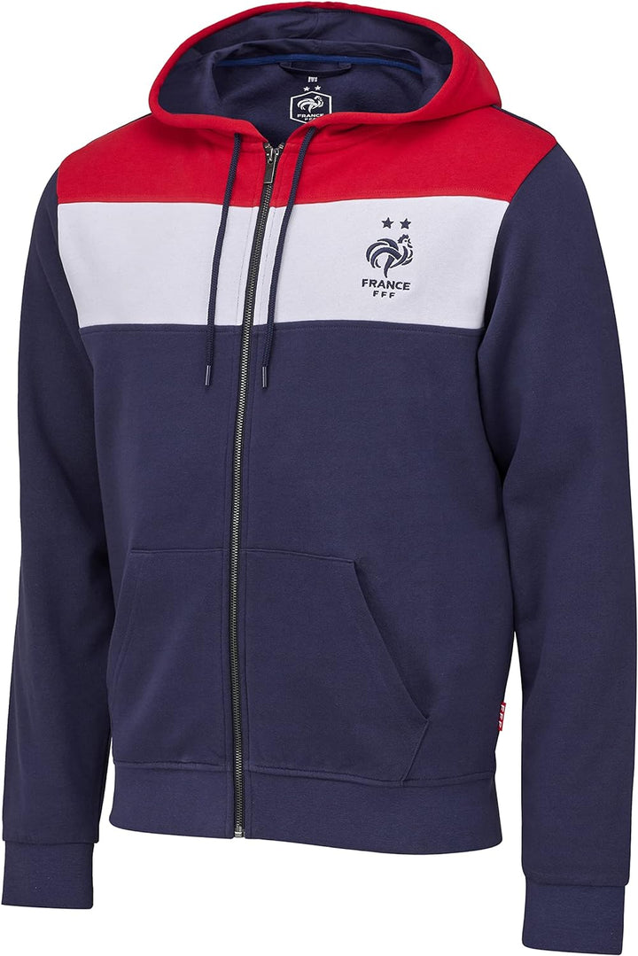 Equipe de FRANCE de football Kapuzenpullover, FFF, mit Reissverschluss, offizielle Kollektion S Blau