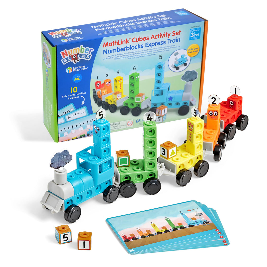 Learning Resources MathLink Würfelset Numberblocks Expresszug, Alter 3 4 5 6, Spielzüge, CBeebies Sp