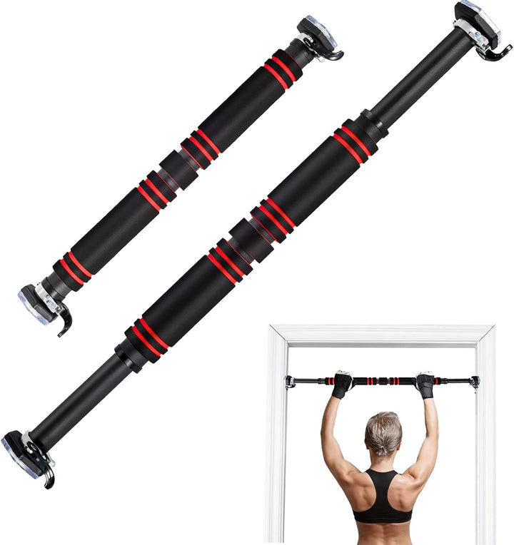GOPLUS Klimmzugstange für Türrahmen ohne Schrauben, 65-100 cm verstellbare Trainingsstange mit Schlö