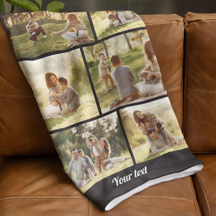 Ferocity Personalisierte Foto Decke mit 6 Eigenen Fotos 70x100 cm Sofadecke; Super Weiche Extra Gemü