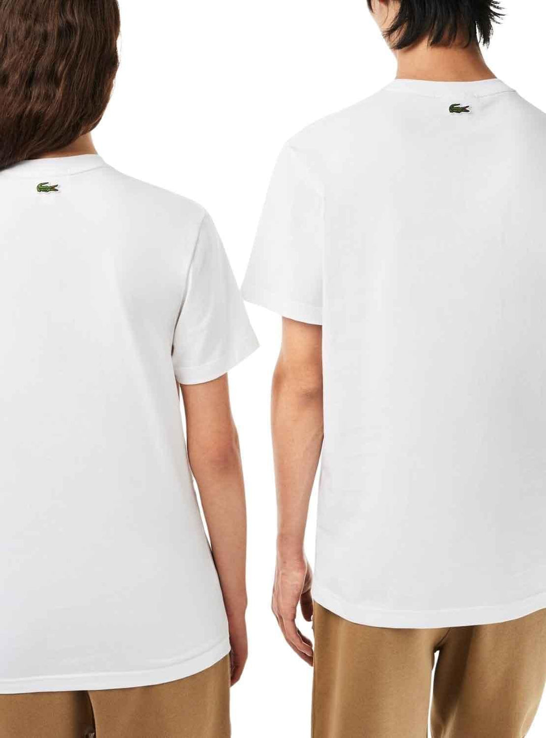 Lacoste Herren T-Shirt Rundhals TH1218, Männer Logo Tshirt,Print Tee,Regular Fit M White (001), M Wh