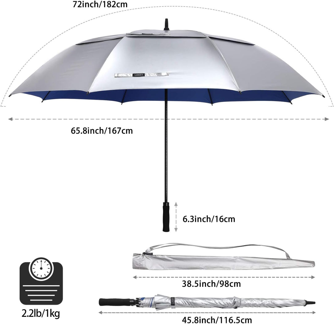 G4Free 47/54/62/68/72/80 Inch UV-Schutz Winddicht Sonnen- und Regenschirm Golfschirm Autorisches Öff