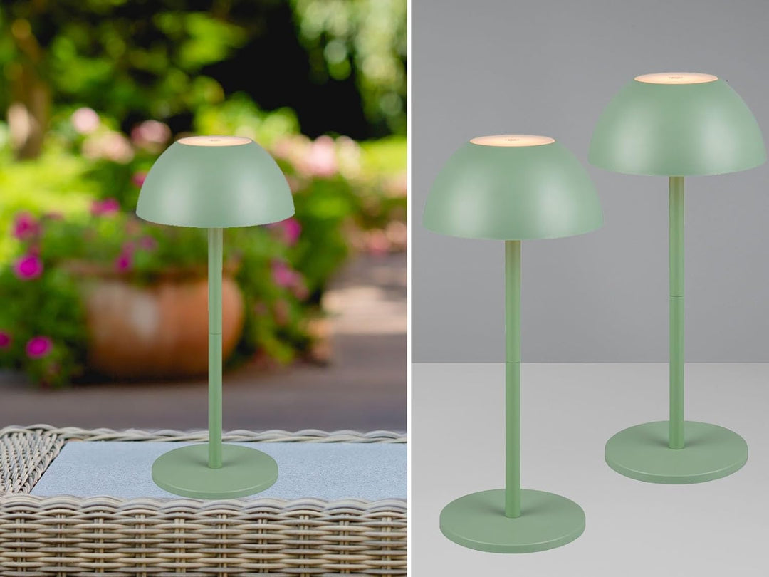 2er SET Akku Tischlampen Grün ohne Kabel für Innen & Aussen, 30cm klein, Grün
