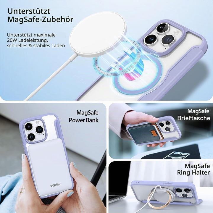 DUX DUCIS Hülle für iPhone 15 Pro Max Handyhülle Kompatibel mit MagSafe, Transparente Anti-Kratzer L