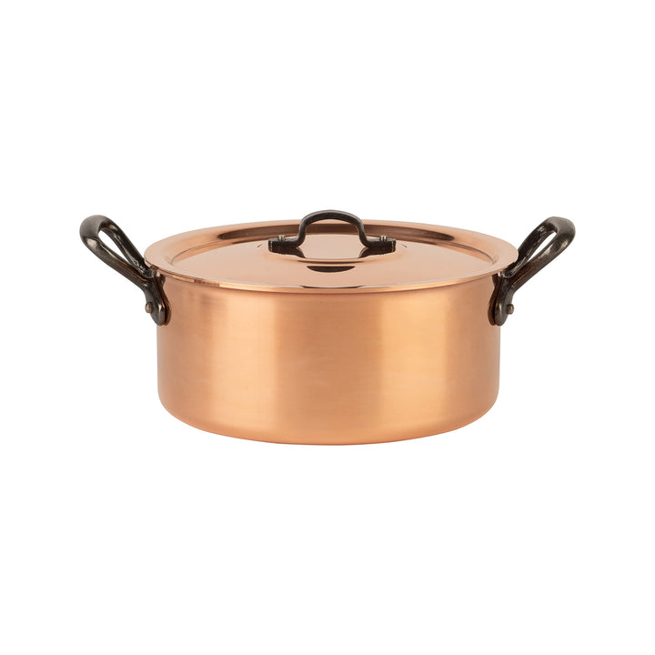 Cuisine Romefort | Kupfertopf verzinnt mit Gusseisengriff und Deckel Ø 20 cm | traditioneller Schmor
