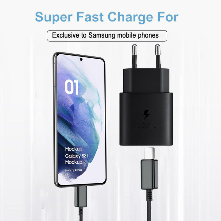 2er Pack USB C Ladegerät 25W Schnellladegerät Ladekabel für Samsung Galaxy S26 S25 S24 S23 S22 S21 S