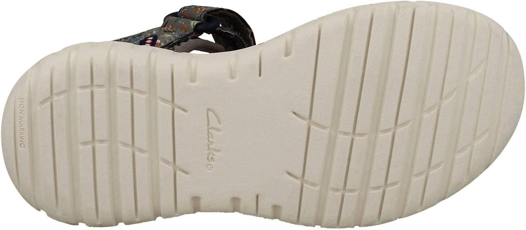 Clarks Mädchen Surfing Tide K Sandal 27.5 EU Weit Grau, 27.5 EU Weit Grau