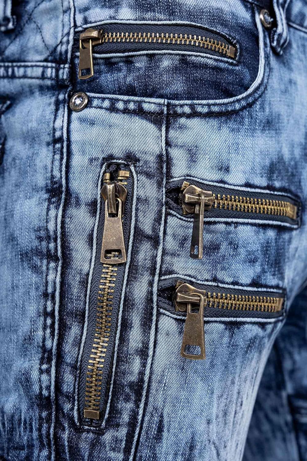 KOSMO LUPO Herren Jeans - Regular-Fit mit Knopfleiste | Optimale Passform, 5-Pocket-Style, Kontrastn