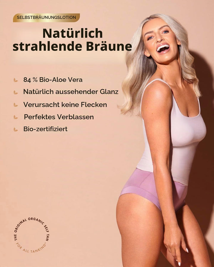 TanOrganic Selbstbräunungslotion, Selbstbräuner Zertifiziert Bio Natürlich Vegan 100ml