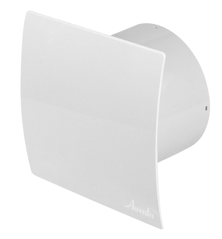 Badlüfter Ø 100 mm Frontplatte weiss WEB und Feuchtigkeitssensor/Hygrostat mit Timer/Nachlaufegelung