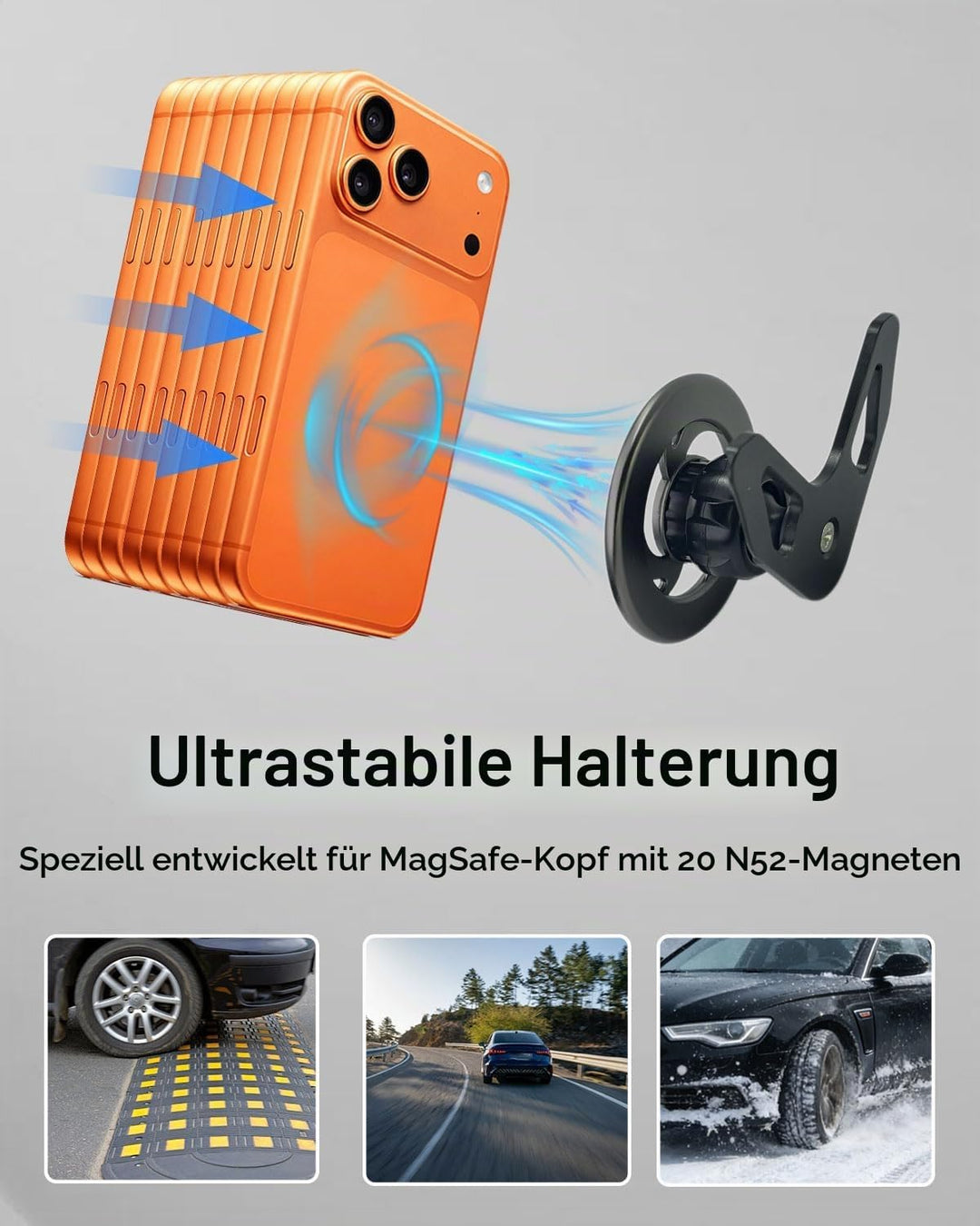 Handyhalterung Auto Lüftung Magnetisch für Audi A1(2011-2019), Aluminiumlegierung Handy Halterung, 3