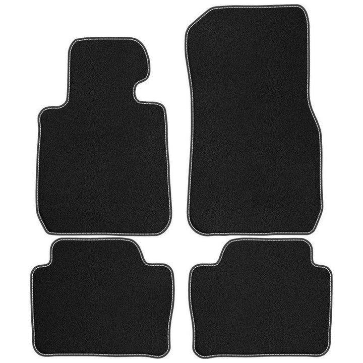 M MOTOS Velours Premium fussmatten Auto kompatibel mit BMW 3er F30 2012-2018 - Premium, Matt, Weiss