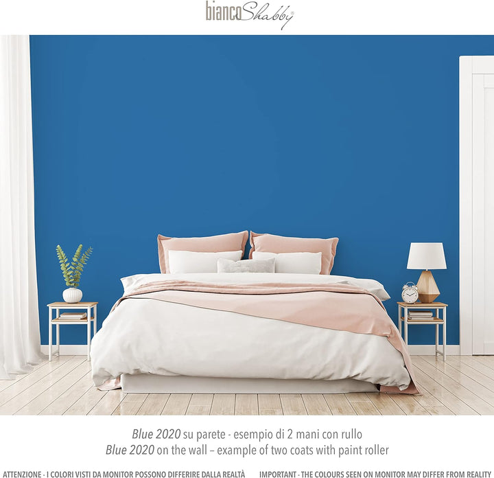 bianco Shabby® Blu Impero Kreidefarbe Wasserbasis für Alle Oberflächen einfach zu verarbeiten ohne s