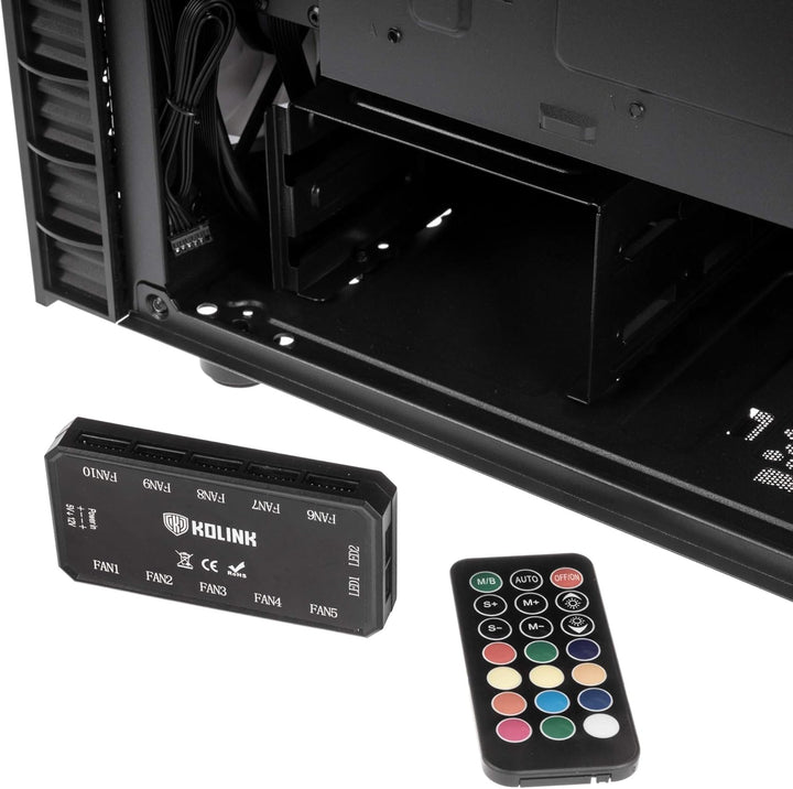 KOLINK Observatory Lite Mesh Midi Tower PC Gehäuse ATX RGB PC-Gehäuse, Gaming PC Case, Tempered Glas