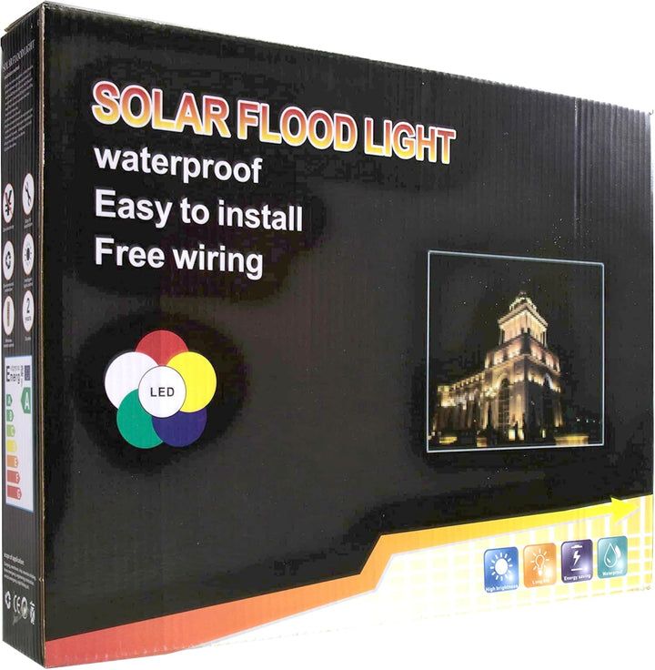 JANDEI - LED-Projektor Solar 1300 Lumen, 100 W separater Lithium-Akku 224 LEDs