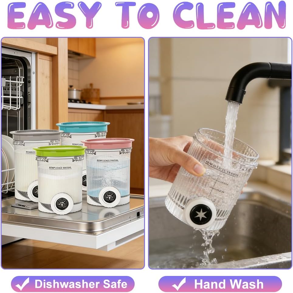 4 Stück Behälter für Ninja CREAMi NC700 NC701, 480ML Creami Behälter mit Deckel und Schaufel, BPA-Fr