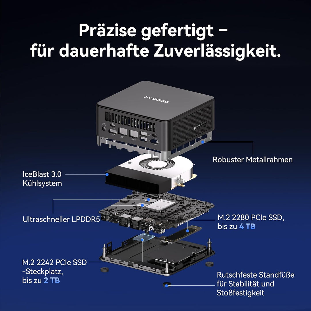 GEEKOM IT13 MAX Mini PC mit U9-185H(16C/22T, bis zu 5.1GHz), Dual 2.5G LAN Windows 11 Pro Mini Compu