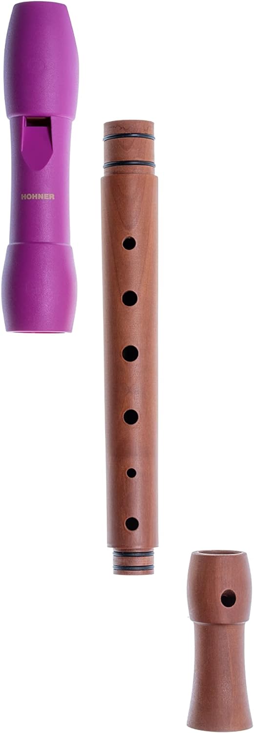 HOHNER Blockflöte, Alegra Line, pink, deutsch, dreiteilig