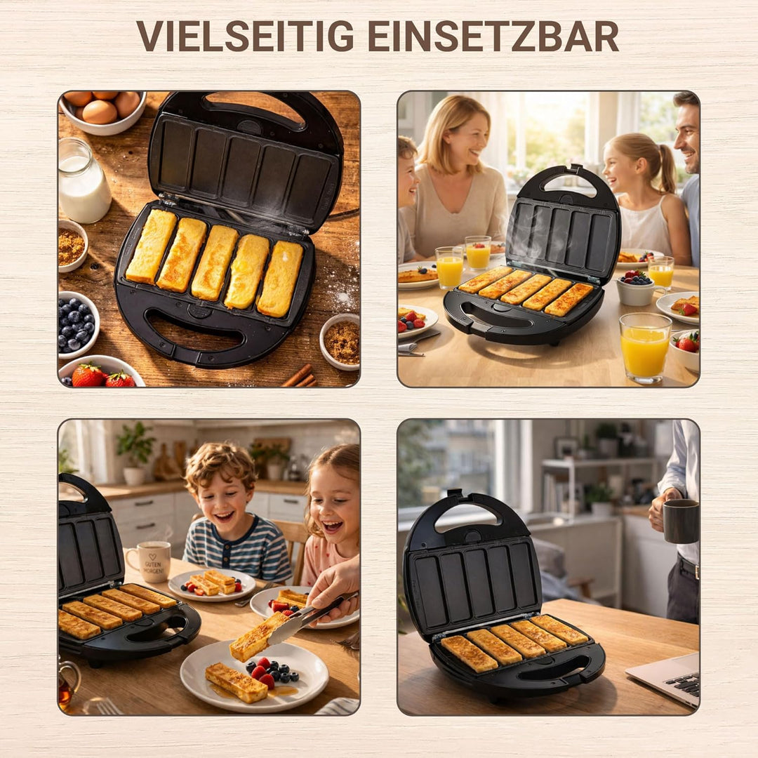 Syntrox Germany French Toast Maker Arme Ritter Chefmaker SM-1300W French Toast mit herausnehmbaren B