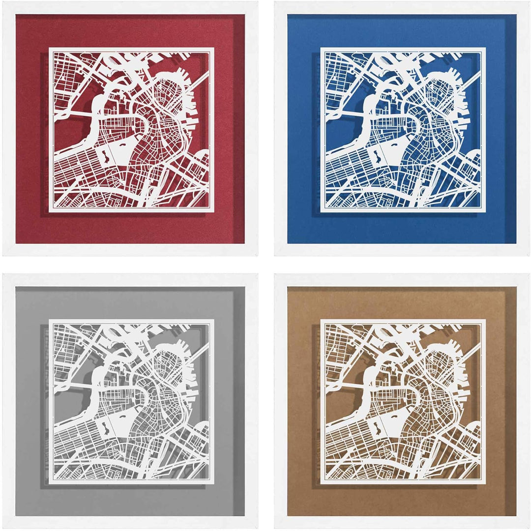O3 DESIGN STUDIO - Marco de Papel para mapas, 22,8 x 22,8 cm, en Caja de Regalo, Fondo, autocambiant