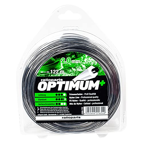 RATIOPARTS Optimum Nylonfaden 2,0 mm 122 m Trimmerfaden 5-Kant Mähfaden