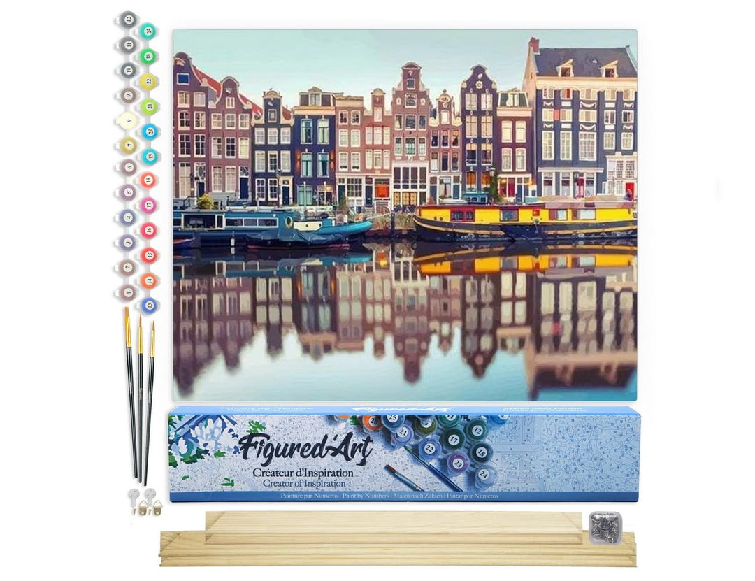 Figured'Art Malen Nach Zahlen Erwachsene Mit Rahmen Amsterdam - Paint by Numbers Basteln DIY Bastels