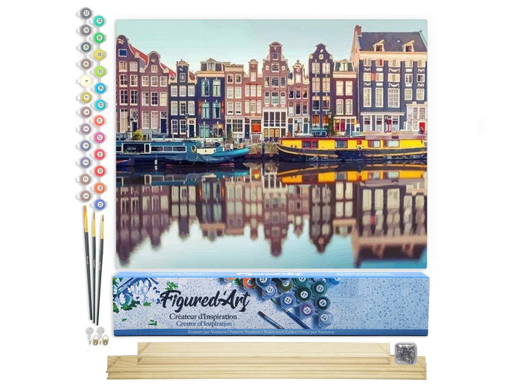 Figured'Art Malen Nach Zahlen Erwachsene Mit Rahmen Amsterdam - Paint by Numbers Basteln DIY Bastels