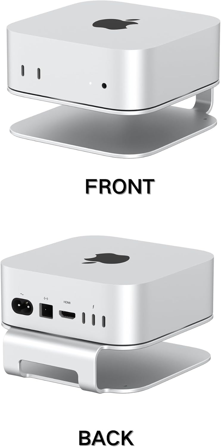 Mac mini M4 Ständer, Aluminium-Halterung für 2024 Mac mini M4 und M4 Pro, integrierte Kühlung, Zugri