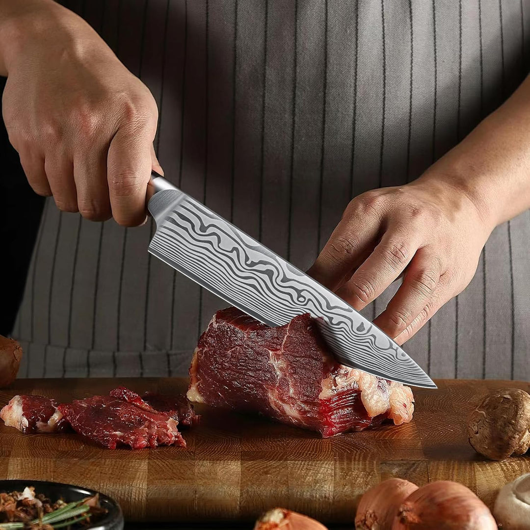HOSHANHO Kochmesser Küchenmesser - 20 cm Extra Scharfe Messerklinge Chefmesser Profi Messer aus Hoch