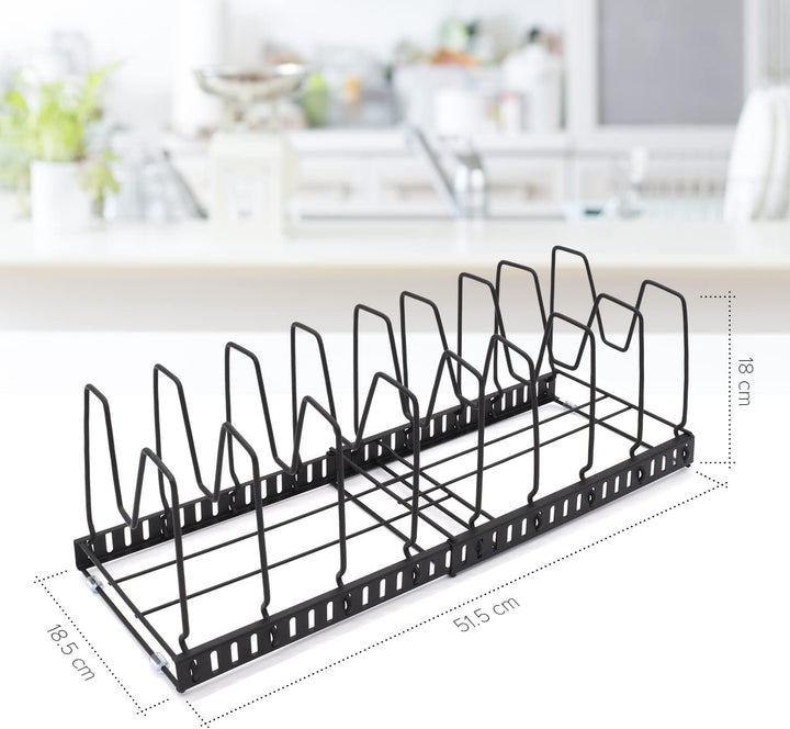 joeji's Kitchen Topfdeckelhalter Pfannenhalter für Schrank Schublade, Deckelhalter Küche, 9 Verstell