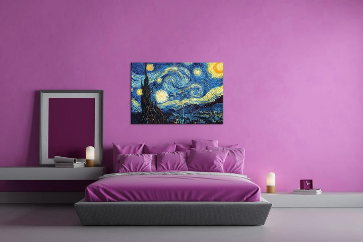 deyoli Sternenklarer Himmel Van Gogh Format: 120x80 als Leinwandbild, Motiv fertig gerahmt auf Echth