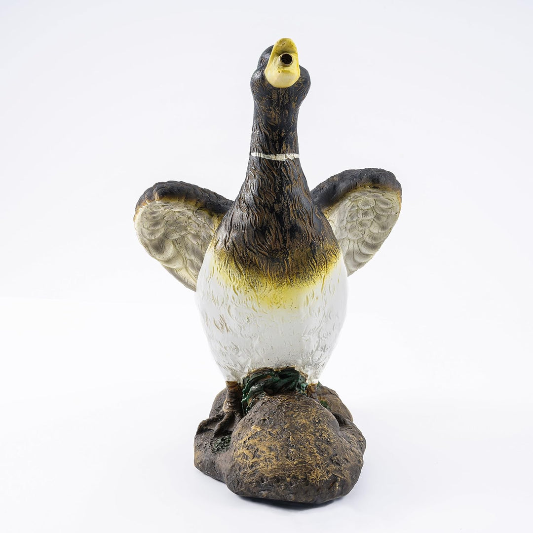 Wasserspeier Figur Ente Lucky Duck aus Kunststein - (L x B x H): ca. 235 x 190 x 315 mm - Schlauchan