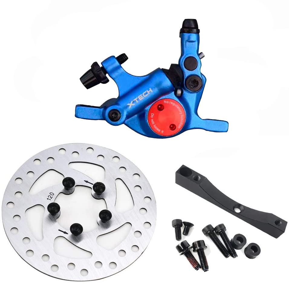 XTECH Zoom Hydraulikzange + Scheibe 120 mm + Halterung + Schrauben Xiaomi Scooter M365/PRO (Blaues S