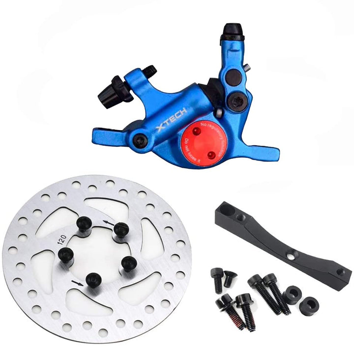 XTECH Zoom Hydraulikzange + Scheibe 120 mm + Halterung + Schrauben Xiaomi Scooter M365/PRO (Blaues S