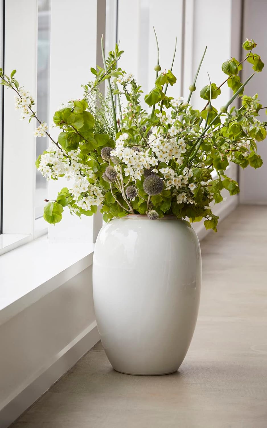 BITZ - Vase/Blumenvase - Stoneware - Cream - (HxD) 50 x 30cm 50 cm - dia. 30 cm Creme, 50 cm - dia.