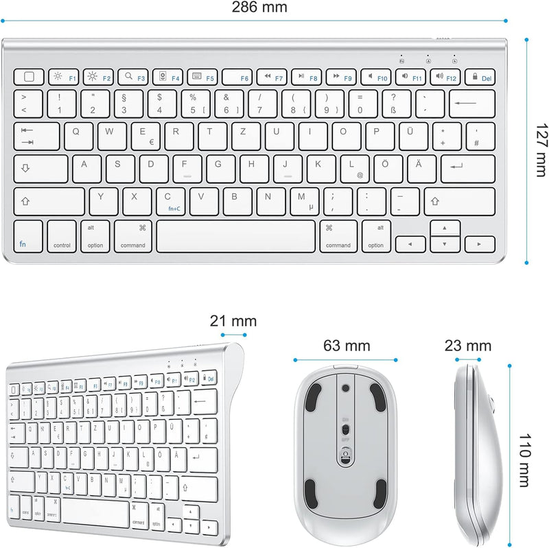 OMOTON Bluetooth Tastatur Maus Set für iPad Pro 12.9/11, iPad 10.2, iPad 2020/2019, iPad 8/7/6/5, iP