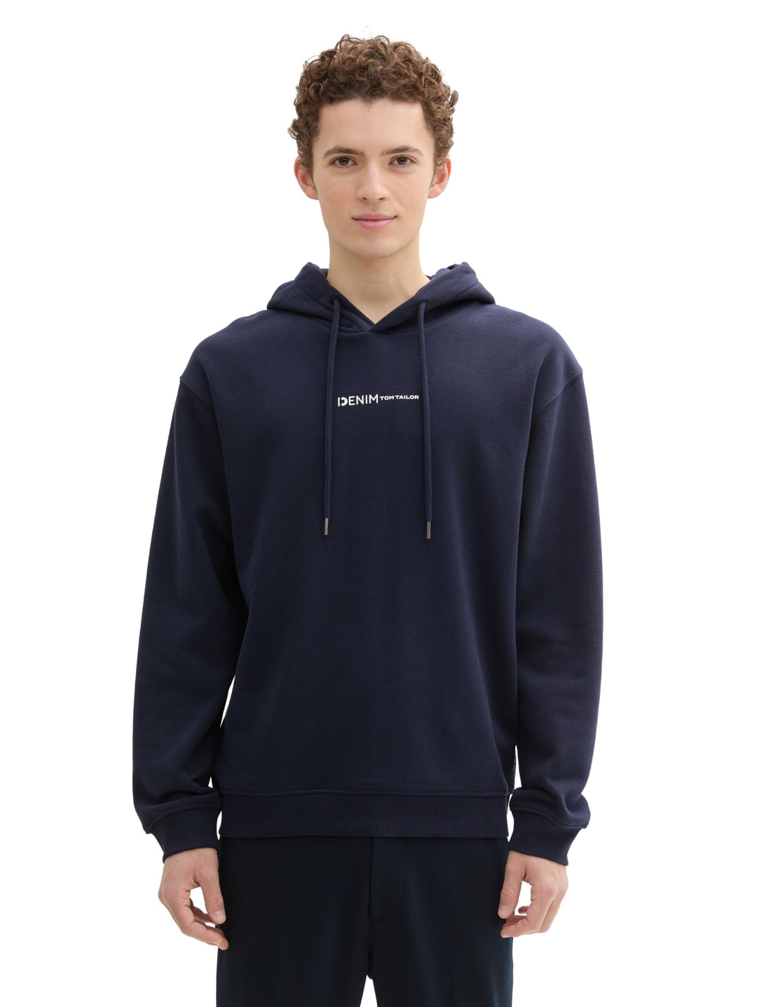 TOM TAILOR Denim Herren Hoodie Sweatshirt mit Logo-Print S 15148 - Sky Captain Blue, S 15148 - Sky C
